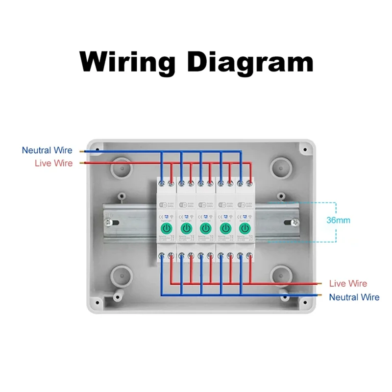 AT41 Tuya Wi-Fi умный автоматический выключатель 1P + N 63A переключатель на DIN-рейку со статистикой электричества удаленное голосовое управление для Alexa Home