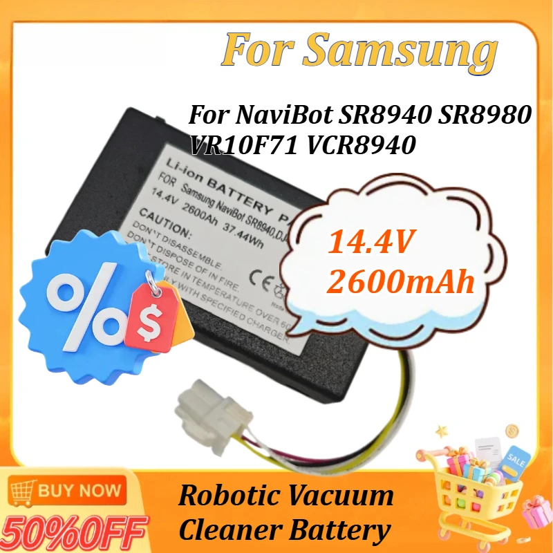 

14.4V 2600mAh DJ43-00006B Battery for Samsung NaviBot VR10F71 VCR8940 SR8980 SR8940 Robotic Vacuum Cleaner Battery