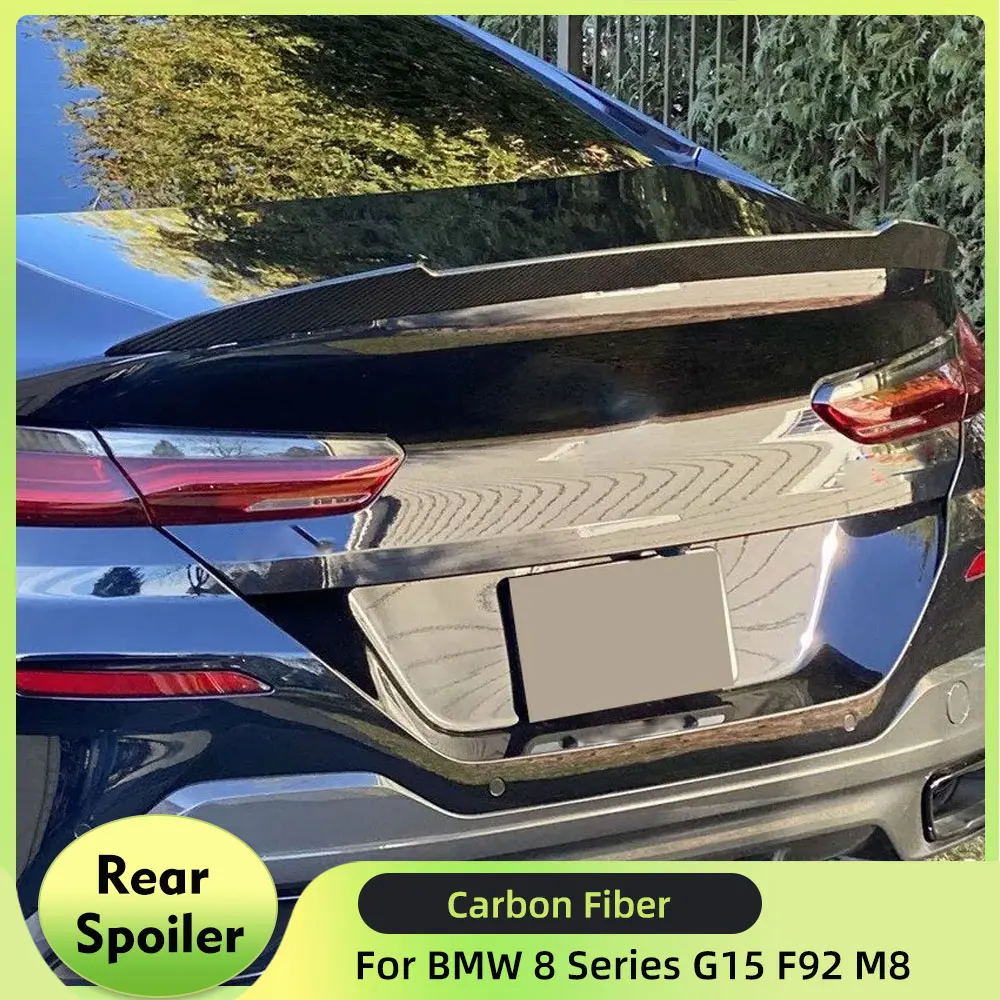 

Car Rear Trunk Spoiler Wing Lip for BMW 8 Series G15 F92 M8 Coupe 2018-2022 Rear Trunk Boot Lip Wing Spoiler Carbon Fiber