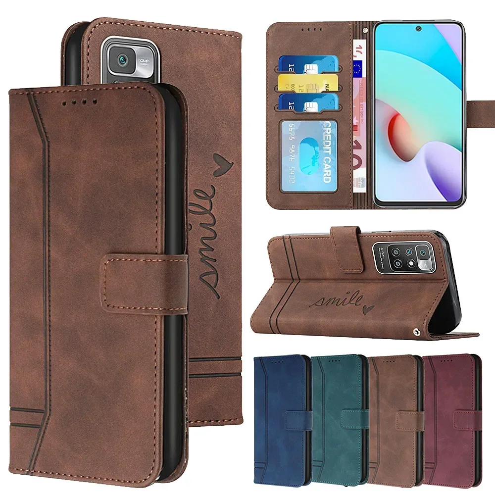 Matte Leather Wallet Case for Redmi Note 13 13 Pro Redmi Note 12 12S 11 11 Pro 10 9 Pro Flip Cover for Redmi 13C 12 12C 10 9A 9C