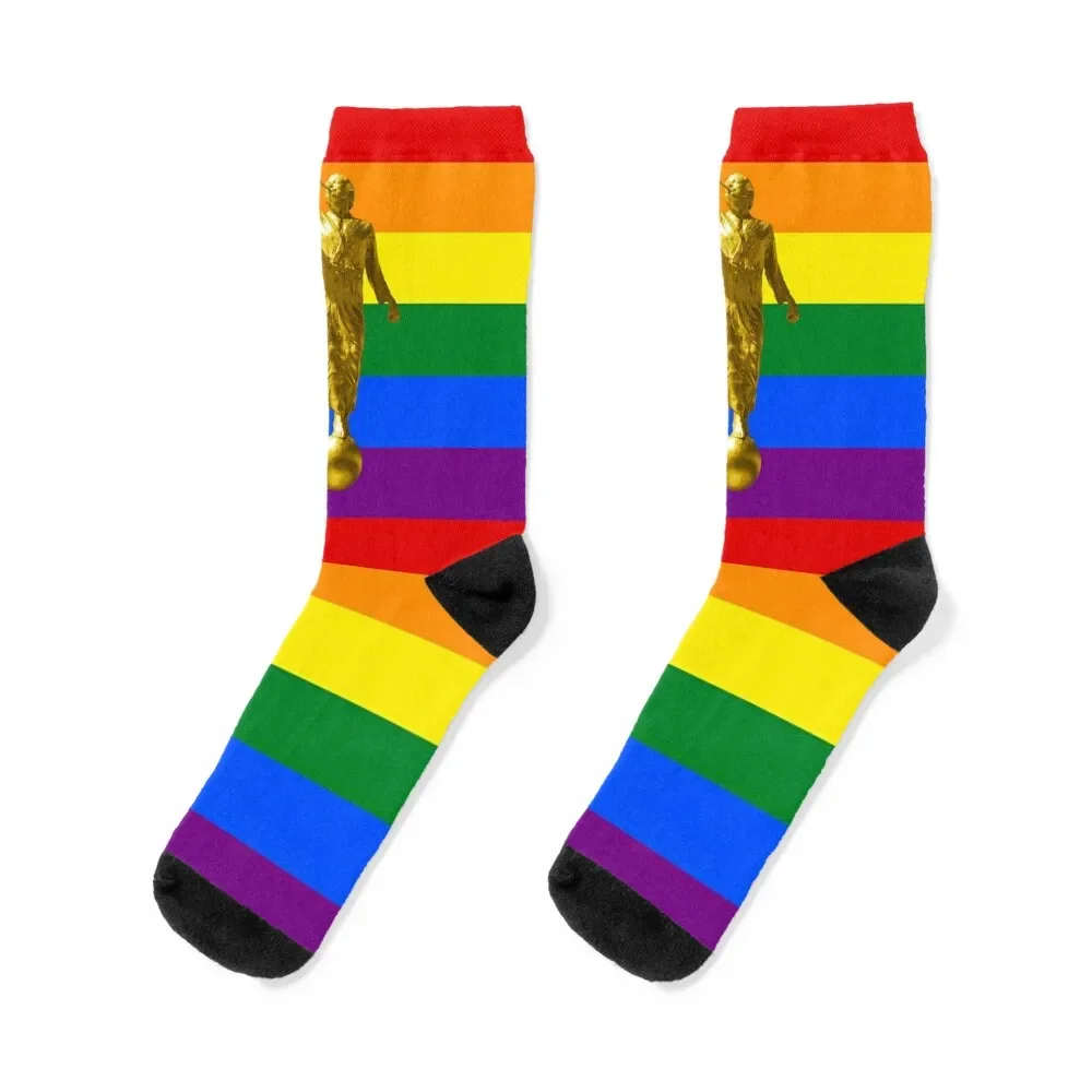 

HOMOMOMO: Mormon LGBTQIA+ Pride Flag Socks Heating sock custom sports Socks For Man Women's