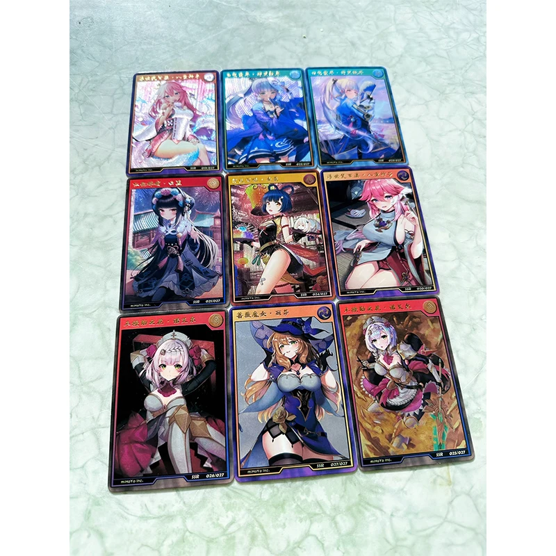 Anime Goddess Story DIY ACG Laser Refractive Desktop Games Flashcard Noelle Yun Jin Toys for boys Collectible Card Birthday Gift