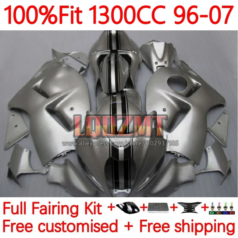 Injection For SUZUKI Hayabusa GSXR 1300 GSXR1300 1996 1997 1998 1999 2000 2001 2002 03 04 05 06 07 Fairing 171No.20 silver gloss