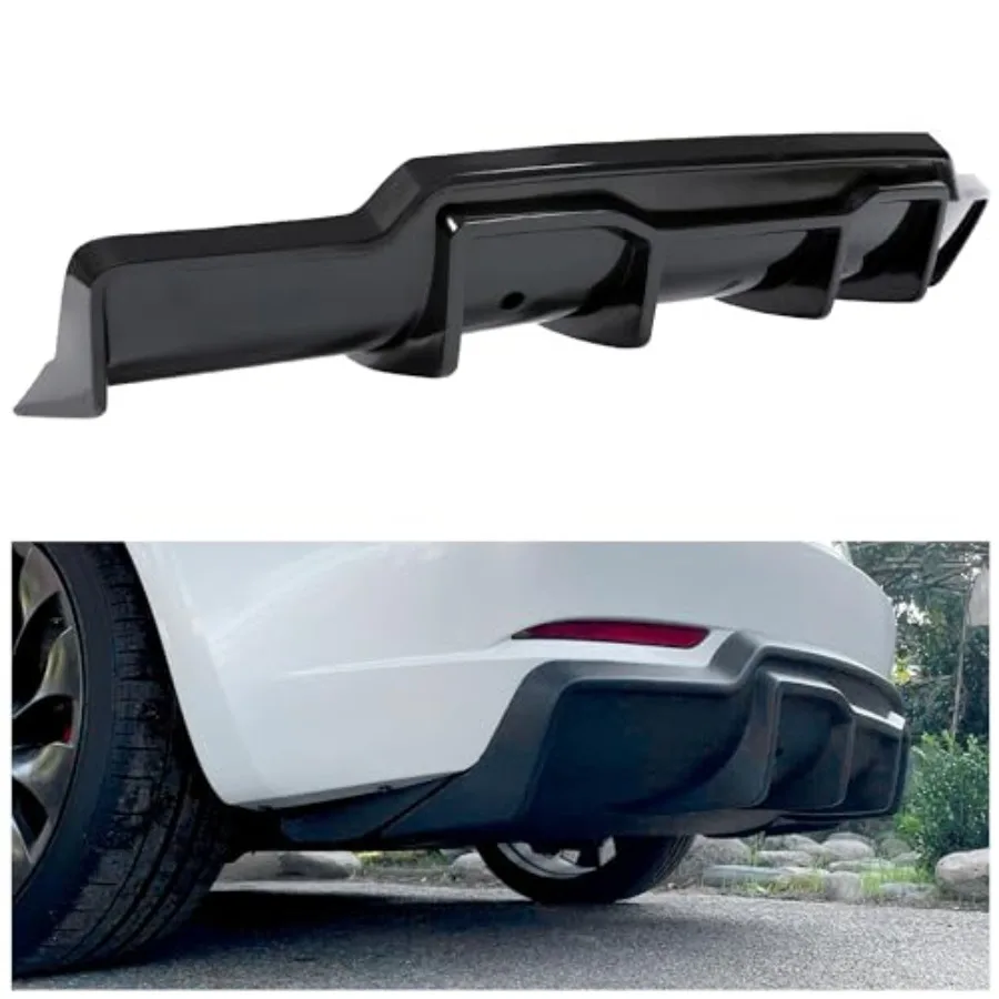 

Задний диффузор, совместимый с Tesla Model 3 Sedan 2017-2023, в стиле V, накладка на задний бампер, сплиттер, обвес, ABS, черный