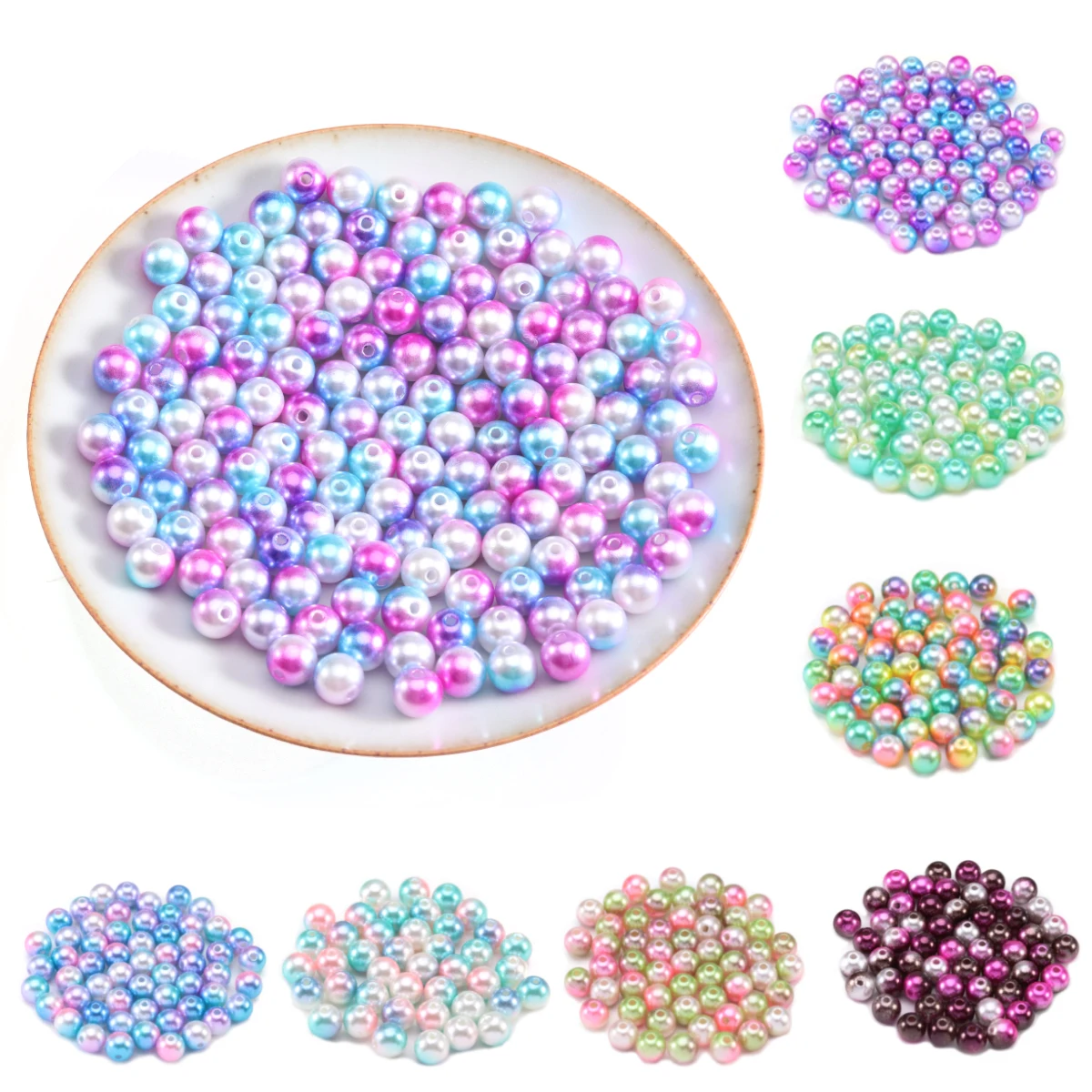 

50-400pcs Round ABS Imitation Pearl Beads Loose Beads Plastic Acrylic Spacer Bead For Jewelry Making Diy Bracelet Necklace