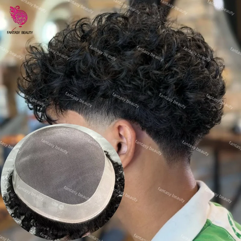 

# 2 # Мужской парик-накладка 22 мм, 3 оттенка: коричневый, черный, афро-кудрявый, незаметный, с тонкой моно-сеткой и полиуретановой окантовкой, 100% натуральные волосы, мужской парик, прическа-протез для мужчин