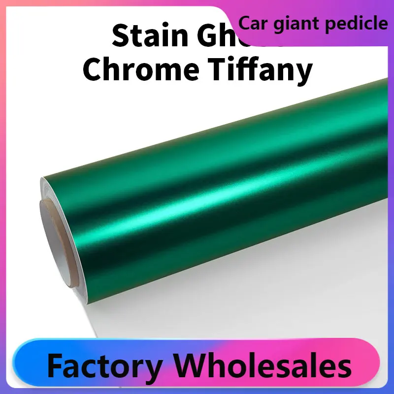 Highest quality Satin Ghost Chrome Tiffany Vinyl Wrap film wrapping bright 1.52*18mquality Warranty covering voice colour