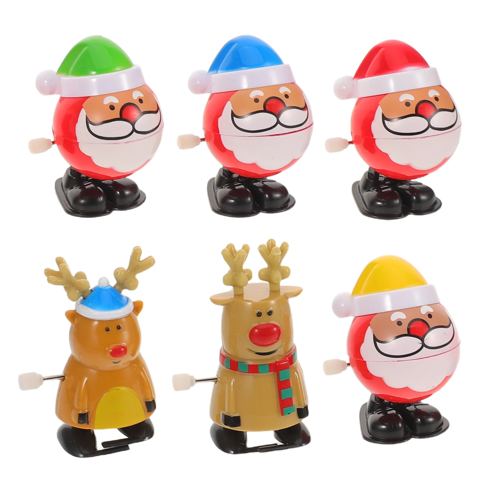 6 قطع من لعبة سلسلة عيد الميلاد على شكل حيوانات ألعاب مضحكة لسطح المكتب على شكل عقارب الساعة على شكل غزال