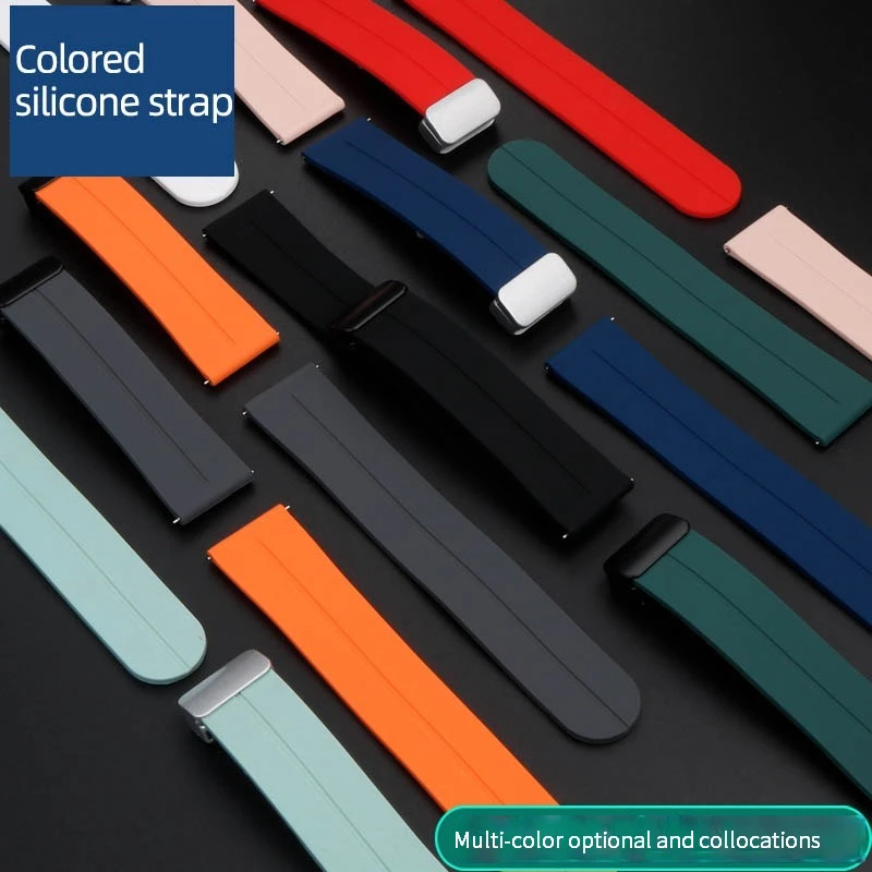 Correa de hebilla magnética Universal para Huami Amazfit GTR 4 3 Pro 2 2e / GTS 4 3 2 Mini GTR4, pulsera de silicona de 20mm y 22mm