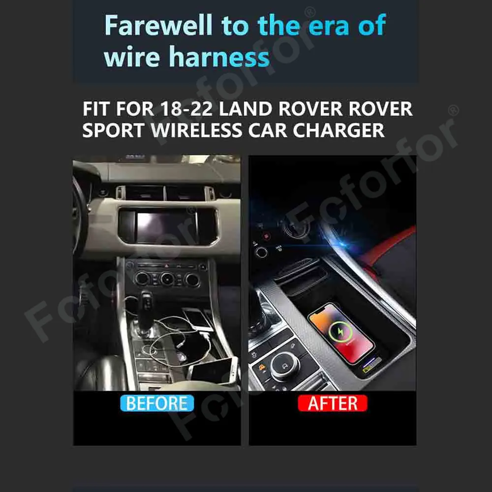 For Land Rover Discovery Sport 2018-2022 Car Wireless Charger Fast Cell Phone Charging Plate Adapter Interior Auto Modification