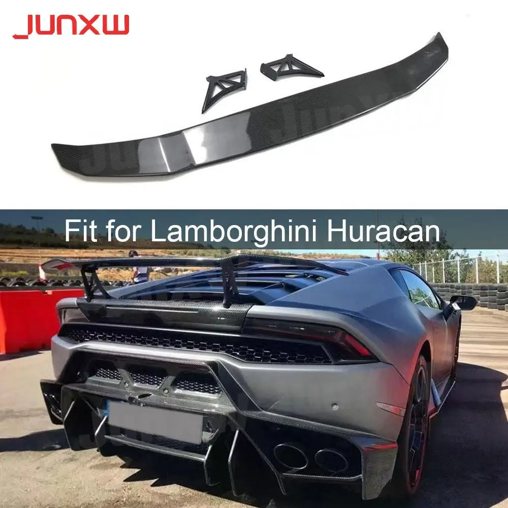 

Carbon Fiber Rear Trunk Duck Spoiler Wing with Trunk Panel for Lamborghini Huracan LP610 LP580 2014-2018 Car Styling FRP