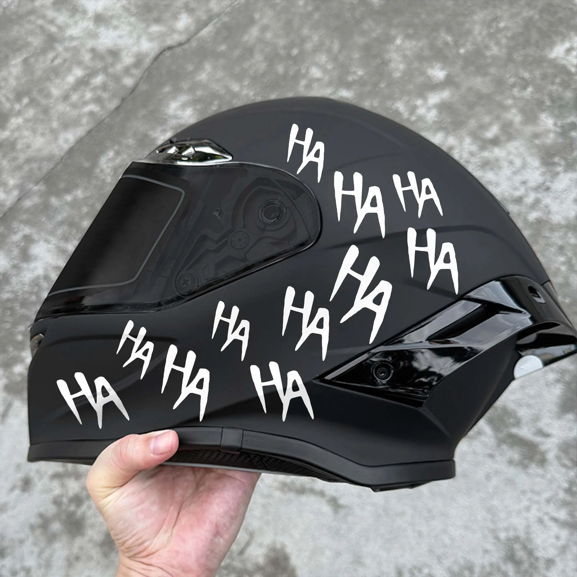 

Funny Hahaha Motorcycle Vinyl Stickers Waterproof DIY Decals for Motorbike Fuel Tank Helmet Front Fairing Scooter Modified Decor