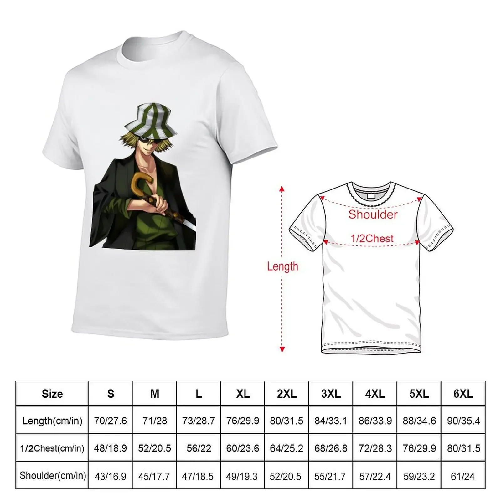 Kisuke Urahara T-Shirt custom shirt boys animal print man t shirt kawaii clothes anime shirts men