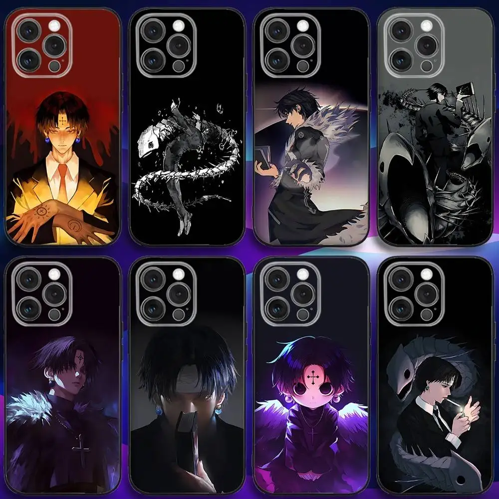 

C-Chrollo LucilferS Anime Phone Case For iPhone 17,16,15,14,13,12,11,Pro,Max,Plus,X,XS,SE4,E,Mini,Soft Black Case