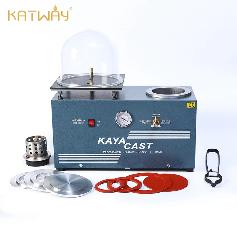 KATWAY Compact 2L Vacuum Investing & Casting Machine 2-In-1 Mini Jewelry Making Professional Metal LL-CM01