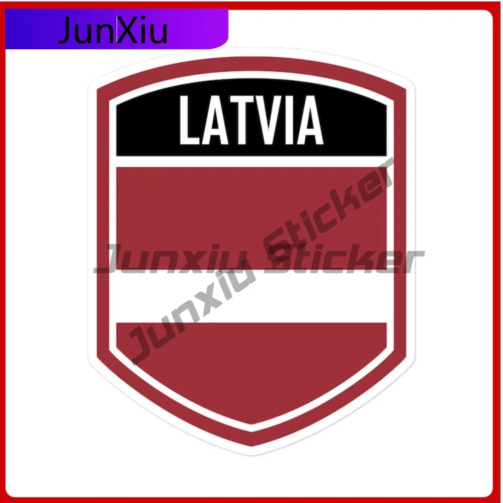 

Latvia Flag Emblem Fashionable Cool Easy Apply Stickers Waterproof Vinyl Decal for Camper Van Window Sunproof