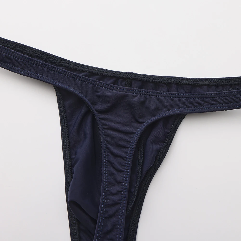 

Men Sexy Silk Sissy G-String Solid Low Rise T-back Pouch Tanga Sexy Accessories For Couple Gay Underwear Thong Men's Panties