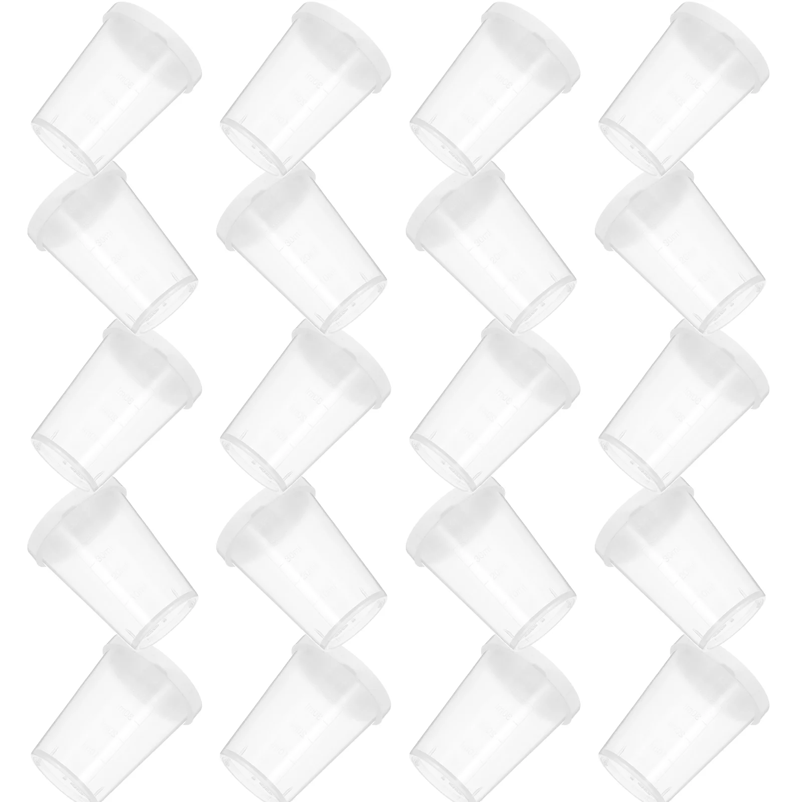 20 Pcs Coffee Measuring Cup Liquid Plastic Urine Specimen Cups with Lids Measure Container