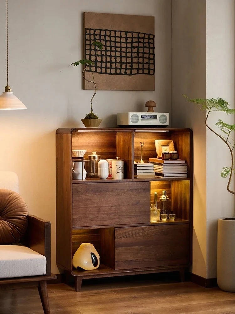 

ss1001 Bookcase living room study floor-to-ceiling storage low cabinet retro solid wood wall storage display cabinet