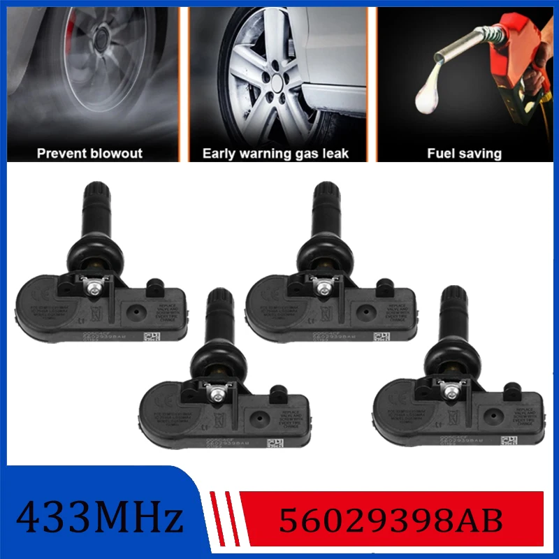 

New 56029398AB 433MHz Tire Pressure Sensor TPMS For Dodge Ram Challenger Chrysler 300 Jeep Grand Cherokee Fiat 500 56029398AA