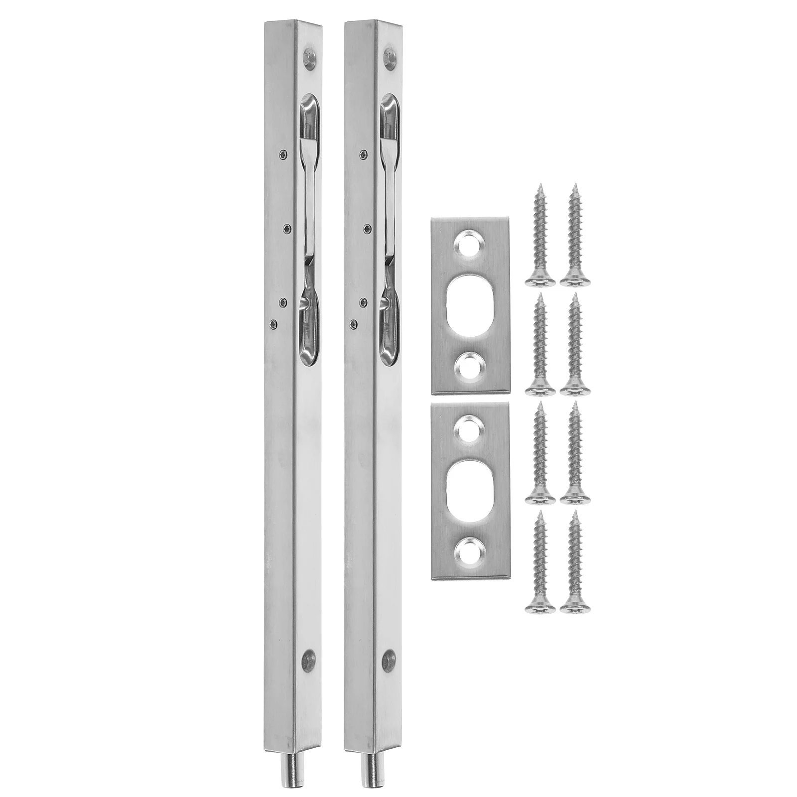 

2Pcs Fire Door Latch Stainless Steel Concealed Bolt Security Door Lock Indoor Cabinet Window Drawer Stable