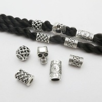 10pcs Skull Helmet Viking Rune small Hole Beads Hair Braid Dreadlock Beard Bead Pendant DIY Necklace For Jewelry Accessory