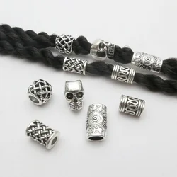 10pcs Skull Helmet Viking small Hole Beads Hair Braid Dreadlock Beard Bead Pendant DIY Necklace For Jewelry Accessory