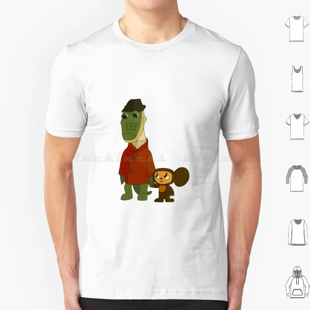 

Cheburashka , Чубурашка T Shirt Cotton Men Women DIY Print Cheburashka Чубурашка Крокодил Гена Крокодил Гена Старуха Шапокляк