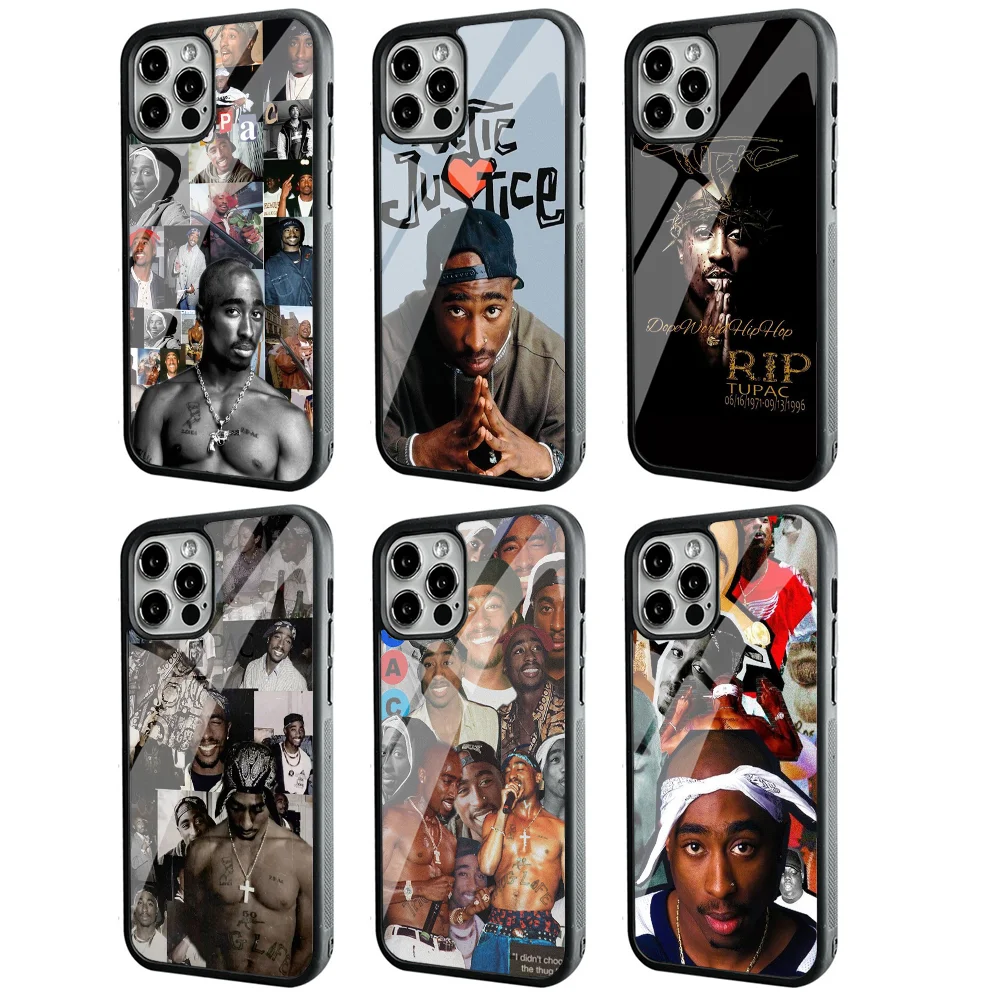 

Rap Singer Tupac Shakur Phone Case For IPhone 11 12 13 14 15 Plus Pro Max Mirror Acrylic PC TPU Cover