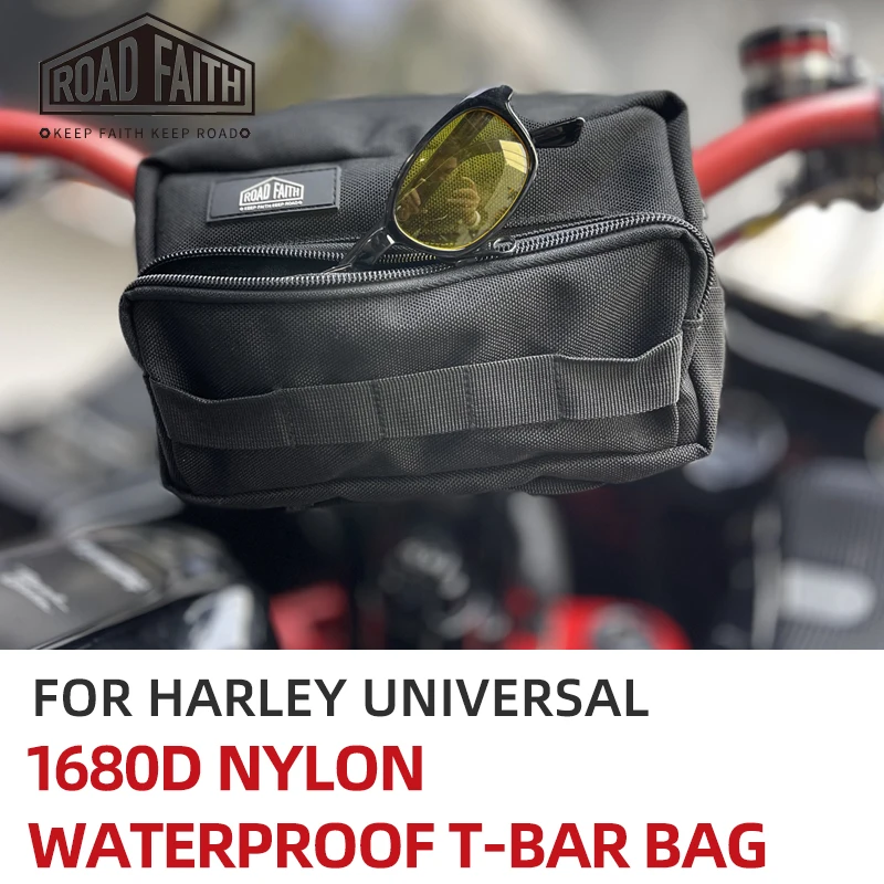 

Мотоциклетная сумка Road Faith с Т-образной планкой, нейлоновая сумка на передний руль, водонепроницаемая для мотоцикла Harley Davidson Dyna Softail Low Rider S/ST