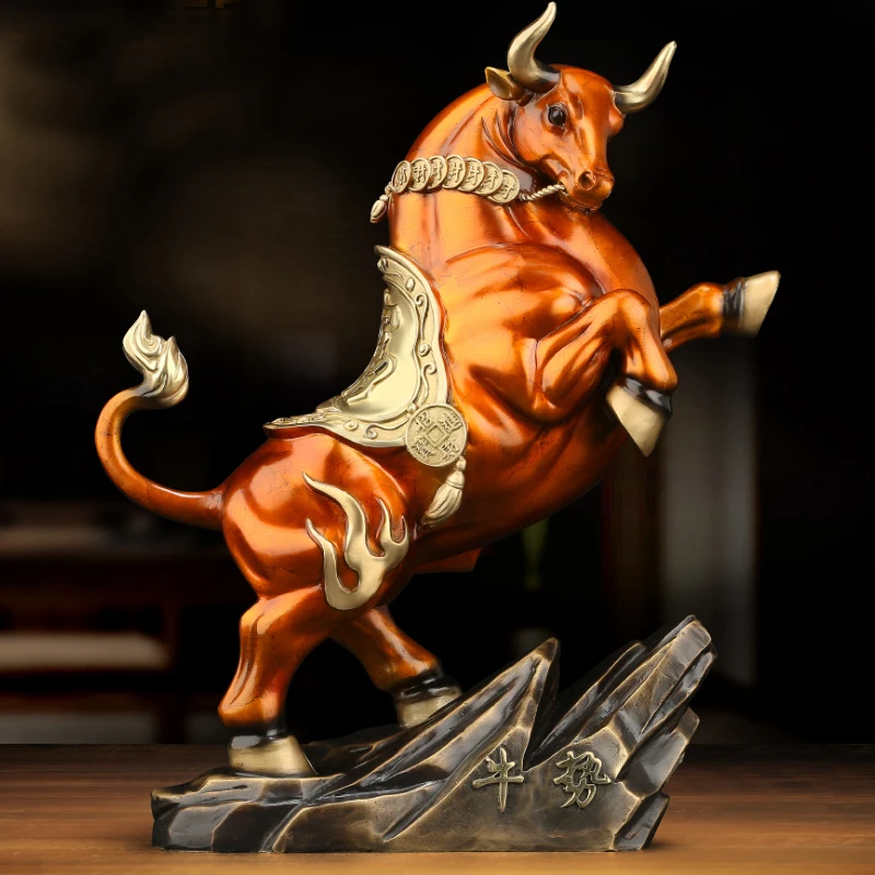 Good luck home OFFICE BAR CLUB Business Stock market finance Mascot bring wealth money bronze Fortune COW BULL statue