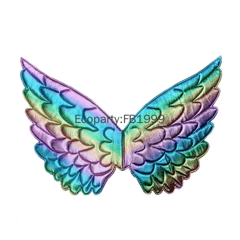 Children Fairy Angel Wings Girls Rainbow Birthday Party Decoration Cosplay Props Kids Halloween Carnival Costume Accessory