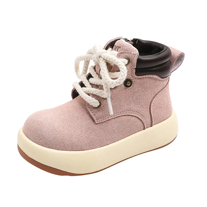

2025 New Autumn Children Boots Leather Kids Shoes Rubber Sole Non-slip Ankle Fashion Toddler Girls Boys Boots EU 22-30