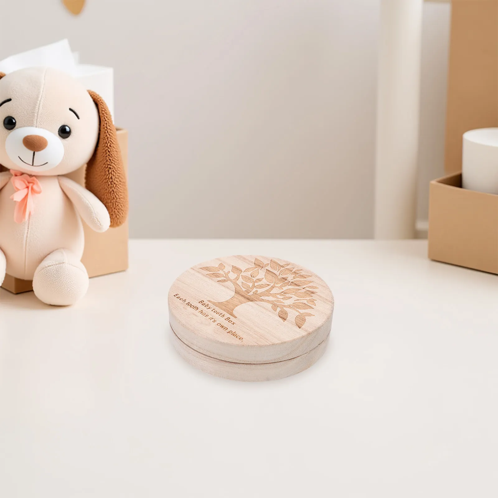 Natural Wood Baby Teeth Storage Box Commemorative Keepsake for Newborns Teeth Hair Collection Lightweight Safe Smooth Surface