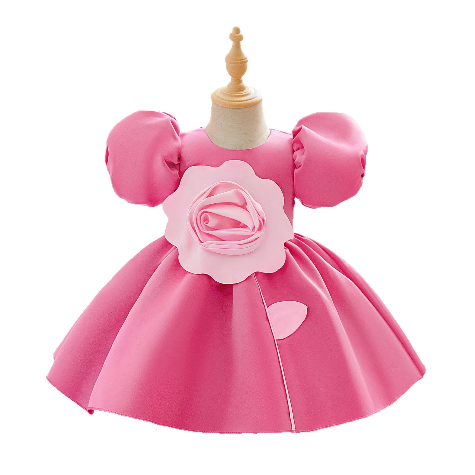 

Элегантное платье для крещения новорожденных с большим цветком, платье принцессы на первый день рождения для девочек, свадебное платье подружки невесты для выпускного вечера