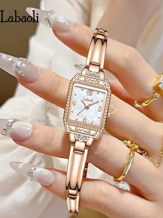 

ElegantWomen'SWristwatchStylish SquareFaced Watch With ASophisticatedSteel BandA Versatile Bracelet-Style Quartz Watch For Women