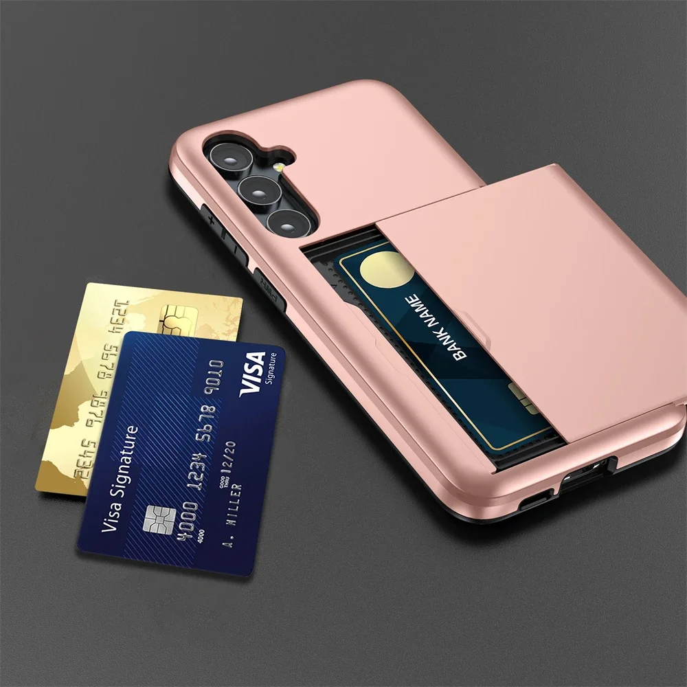 Wallet Cover For Samsung Galaxy S23 FE 5G Case With Card Holder Dual Layer Hybrid Shell For Galaxy S23fe S 23 FE 5G Capa Case