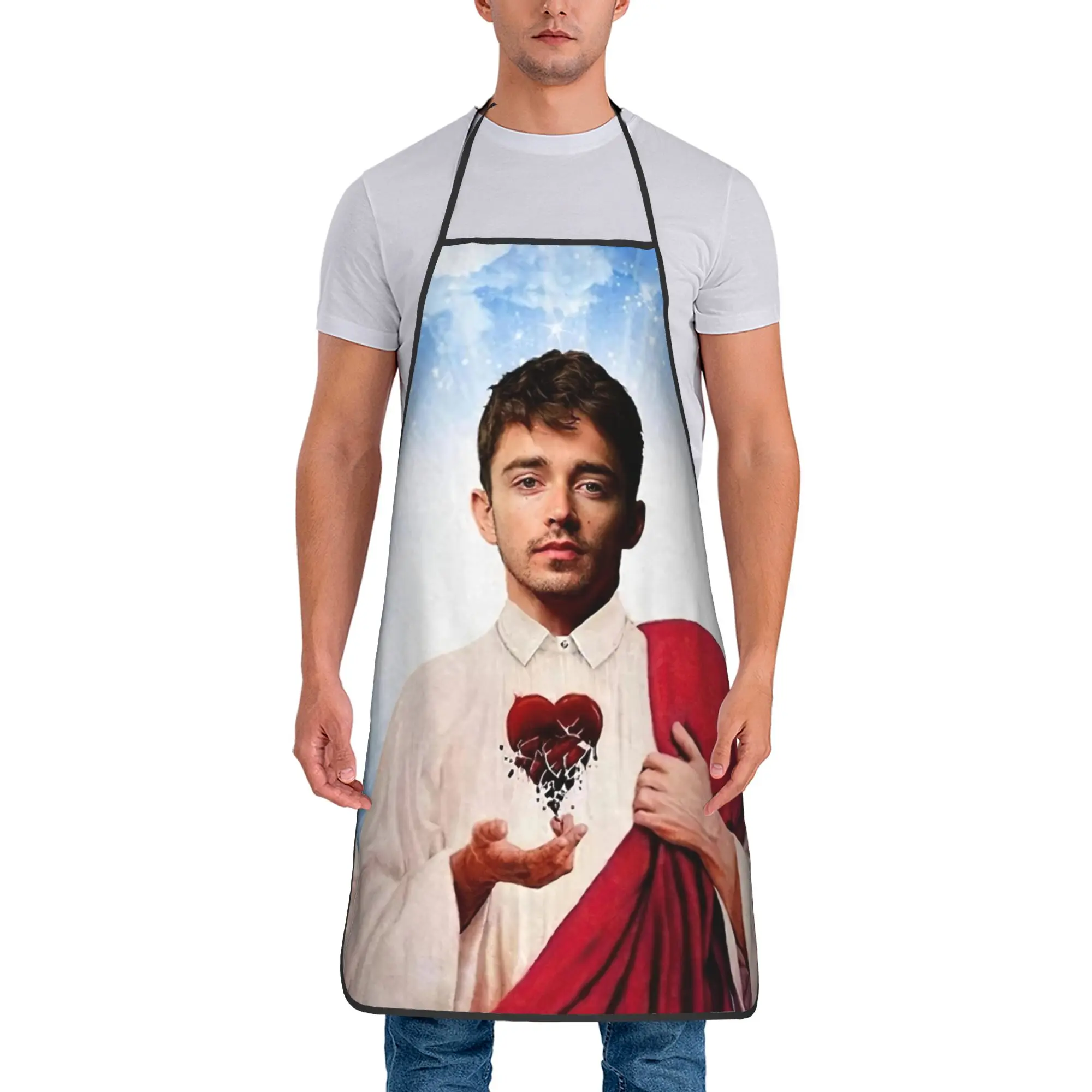 San Charles Leclerc Apron  Cute Cleaning Kitchen Accessories Barbecue Adult Aprons without Pocket