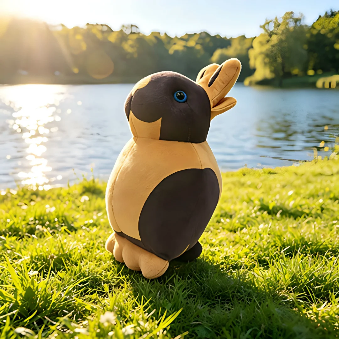 

25CM Cute Plush Rabbit Toy Stuffed Animal with Blue Eyes Brown and Tan Bunny Doll Soft Cuddly Home Decor Kids Gift