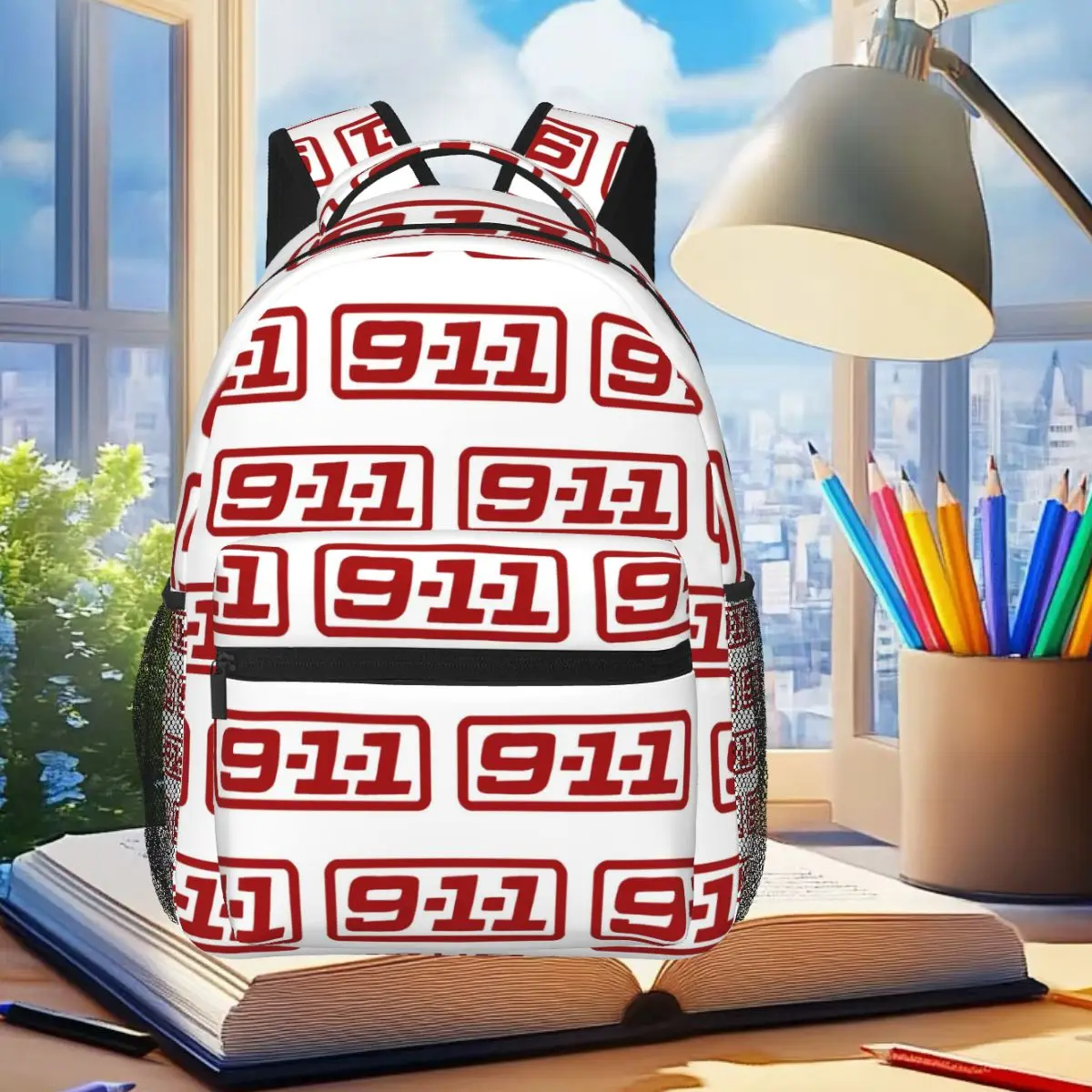 

9-1-1 студенческий рюкзак, школьная сумка, походный дорожный рюкзак для мужчин и женщин, модная сумка для книг, сумки на плечо