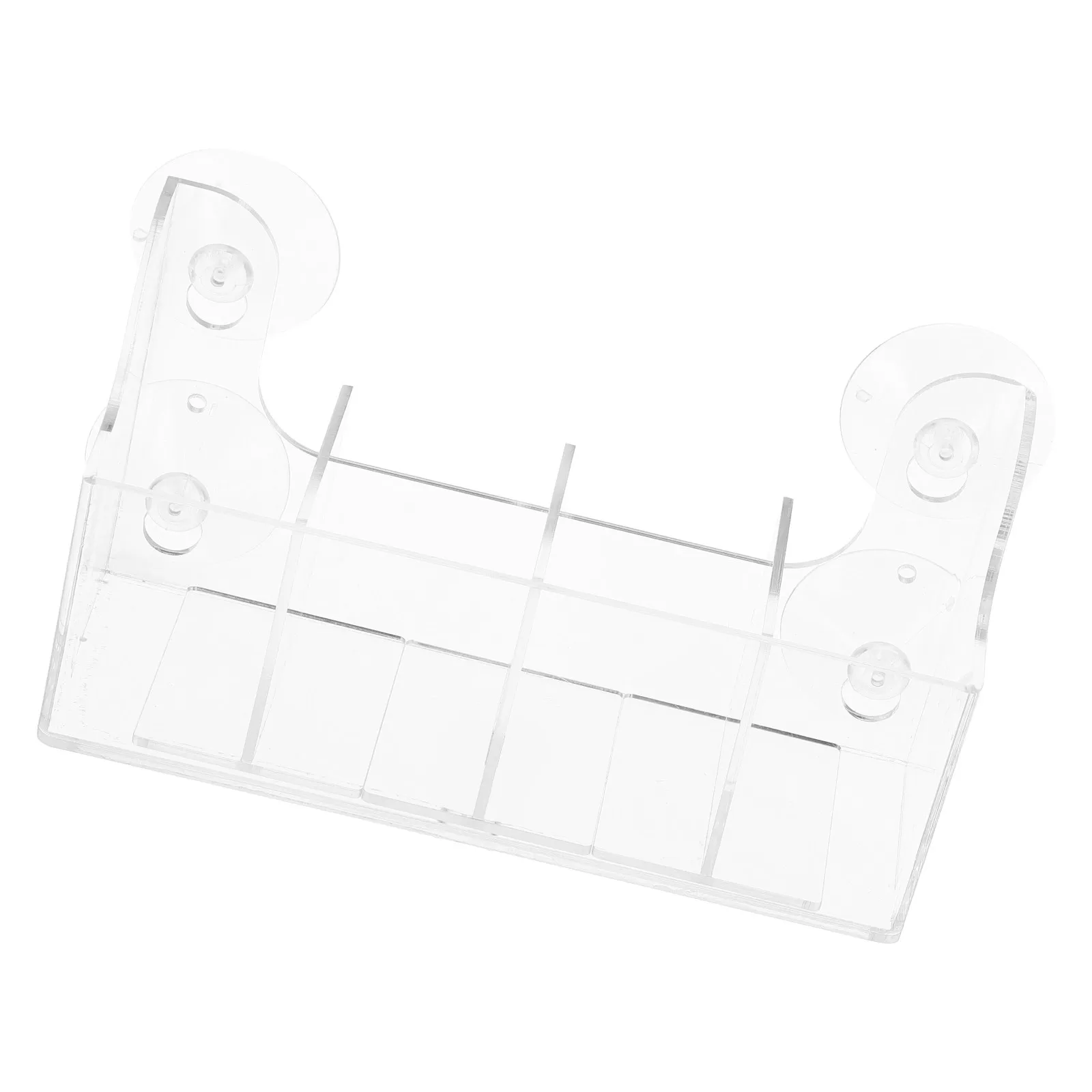 

4-Compartment Suction Cup Refrigerator Door Organizer Adjustable Acrylic Drink Rack for Bottles Cans Tea Packs Soda Water Bottle