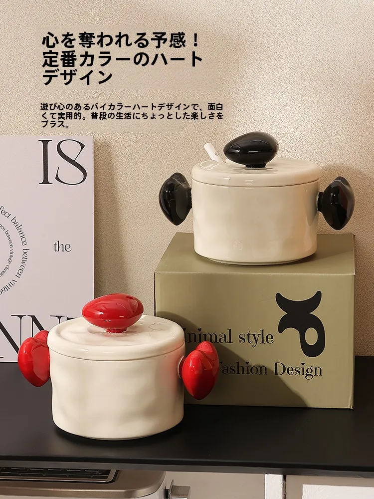 Elegante Tazón de Cerámica para Fideos, Apto para Microondas, Perfecto para Sopas Instantáneas, con Tapa, Alto Valor Estético, Uso Personal