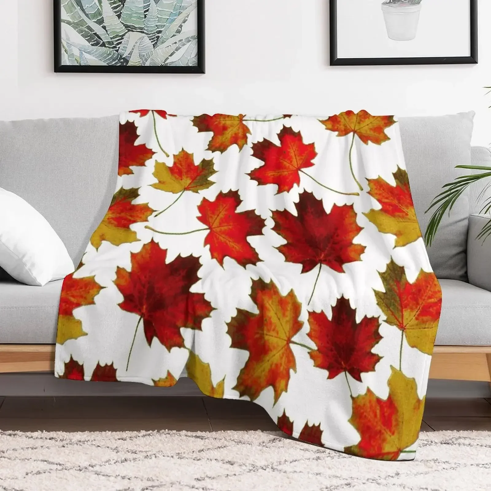 Autumn photo motif leaves, great autumn friends outfits, popular leaf patterns Throw Blanket For Sofa Thin Heavy Blankets