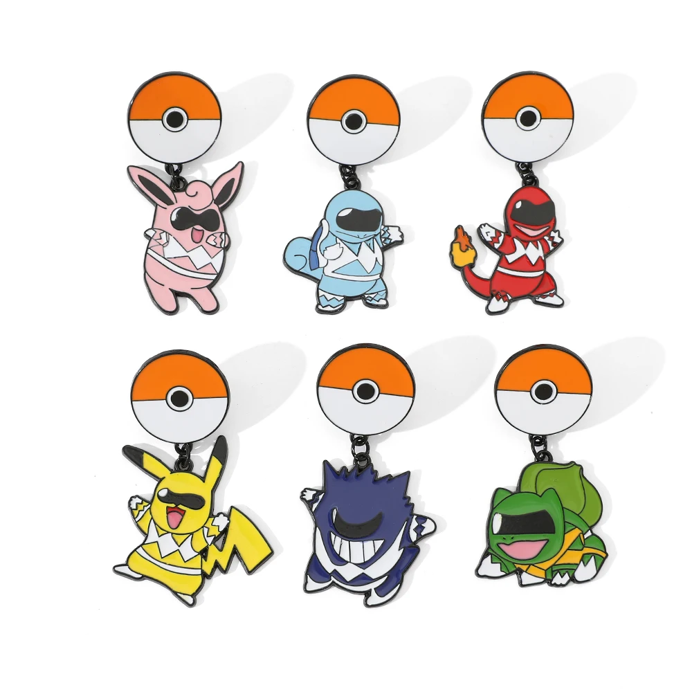 6 Pcs Creative Anime Brooch Fashion Pikachu Enamel Pin Metal Badge Jewelry Clothing Backpack Accessories Gift for Friends