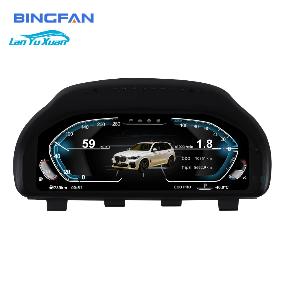 Genuine Dashboard Instrument Cluster Linux 12.3 Inch LCD Digital Car Cluster Vehicle HUD Tire Pressure Display for BMW 5 Series
