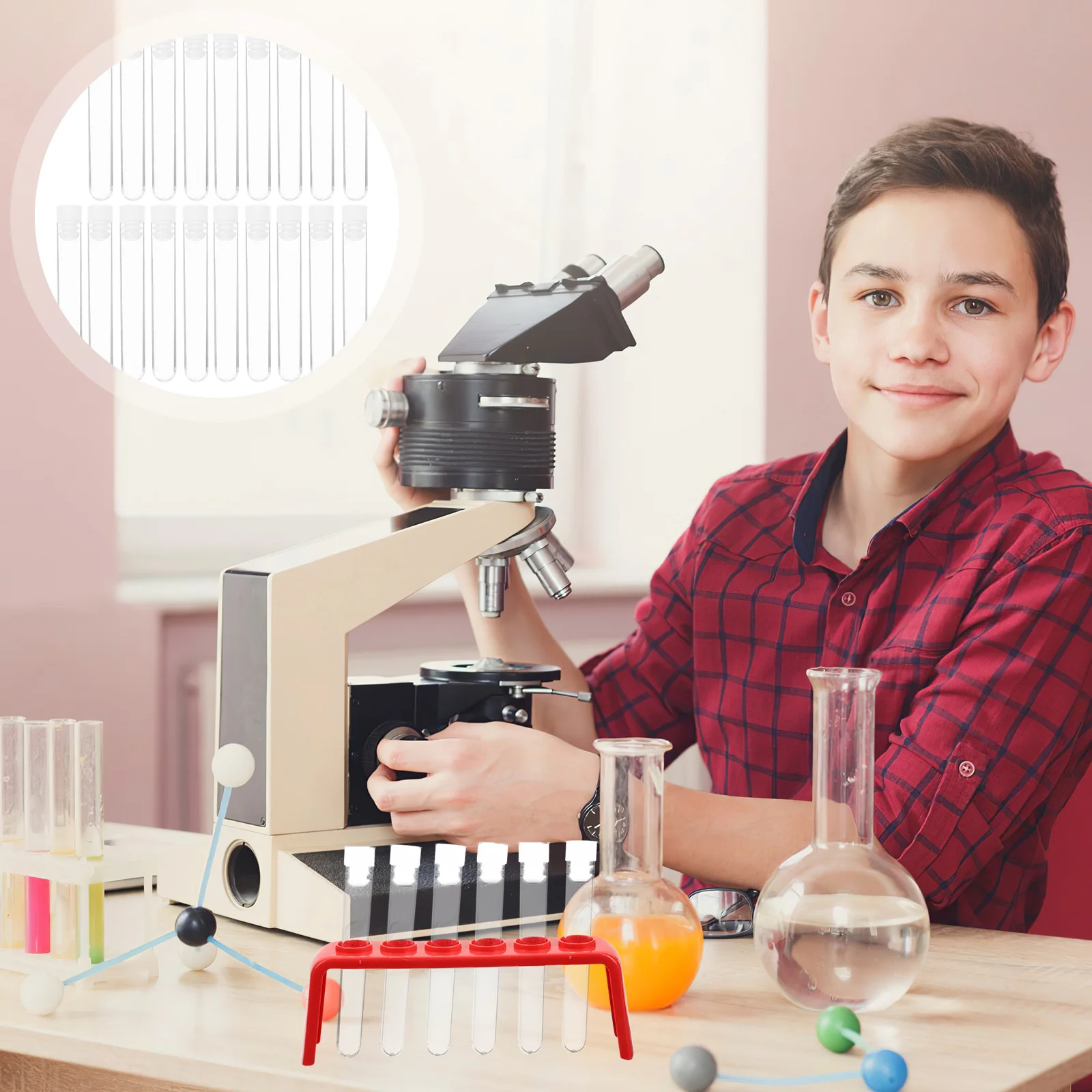 50 قطعة 16X100 مللي متر أنبوب اختبار أنبوب بلاستيكي شفاف لعينة غسول هلام تخزين المحمولة السفر مانعة للتسرب #2