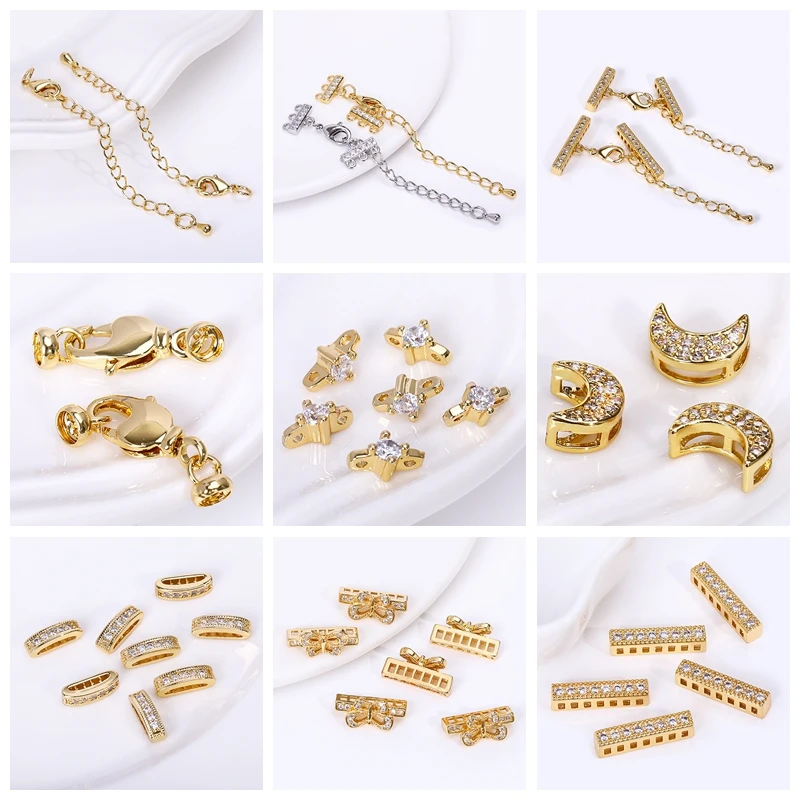Abstands perlen aus 18 Karat vergoldetem/versilbertem Messing mit langen 9mm Rohr perlen in Knochen form für die Schmuck herstellung liefert DIY-Armband zubehör – Detail 15