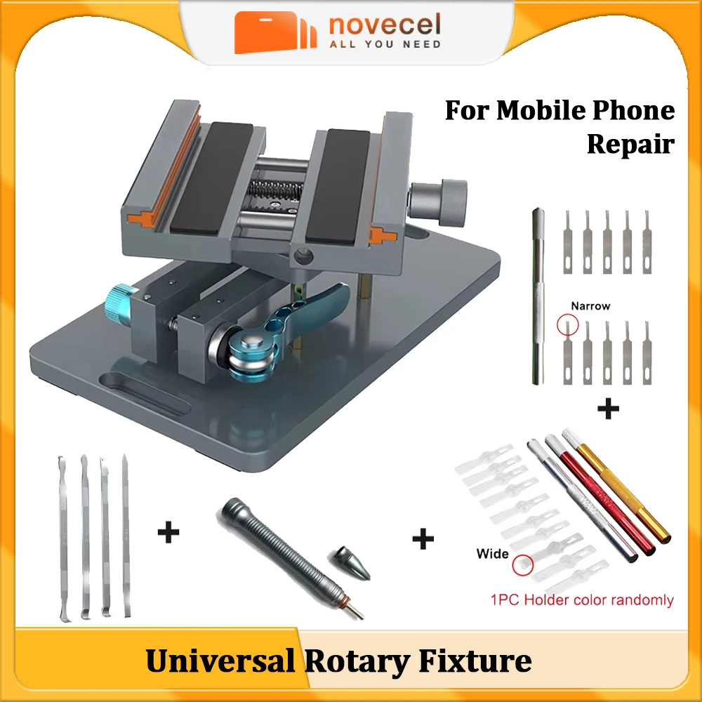 Novecel 360° Rotary Universal Fixture Disassemble Clamp for iPhone Samsung Huawei Remove Cover Back Glass Housing Repair Tools