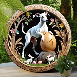 Greyhound Sign - 3D Wood Carving Style, Easter,Suitable For Home Room Cafe Bedroom Bar Room Garage Wall Decoration Holiday Gift