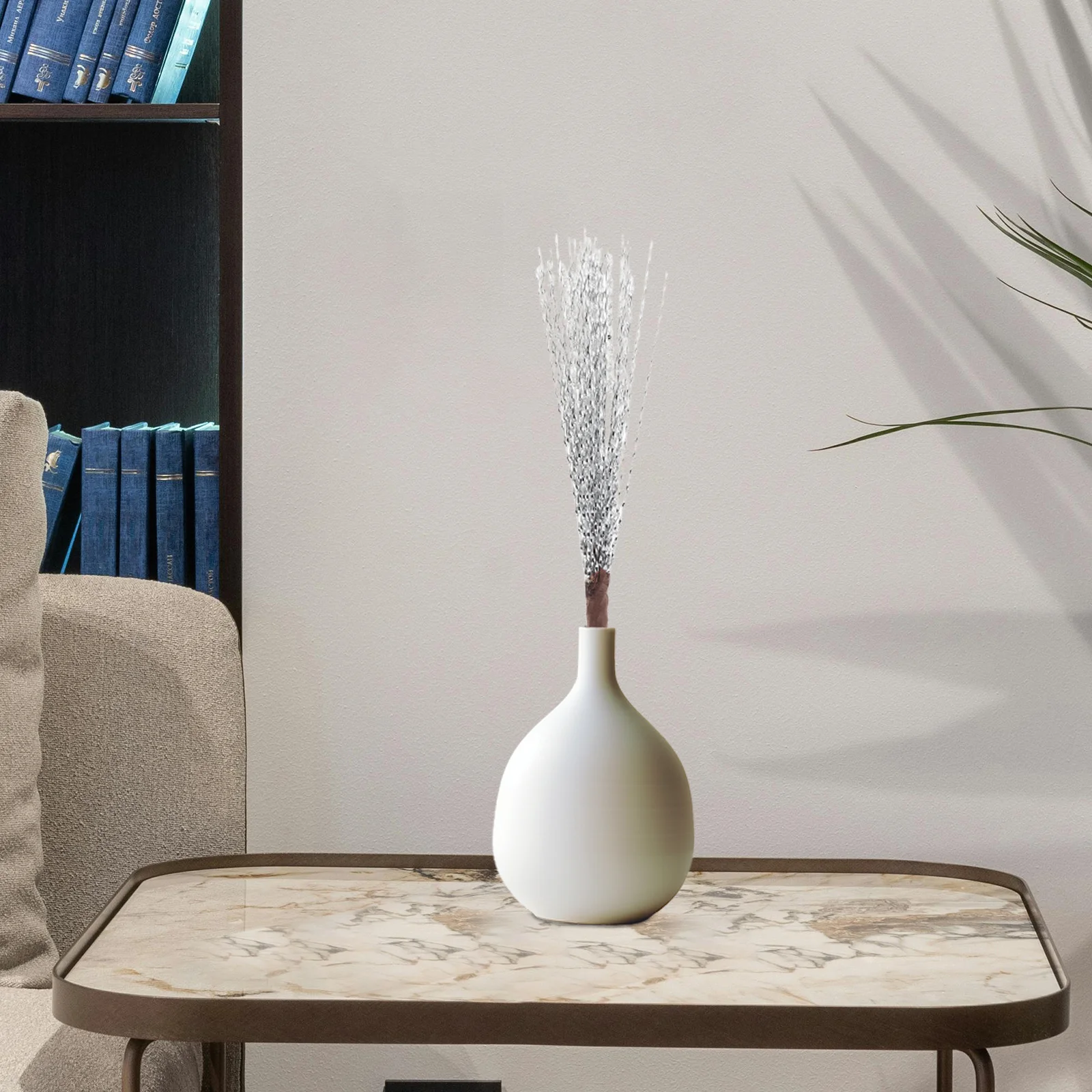 

2pcs Flashy Wheat Stem Decorations Silver Glitter Tree Filler Sprays For Christmas Wreaths Holiday Party Winter Theme Festive